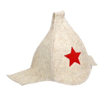 Шапка "Будёновка" белая "Hot Pot" , войлок 100% / 20