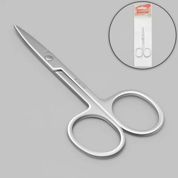 Ножницы маникюр узкие прямые 9*4см серебр пакет QF 1203263