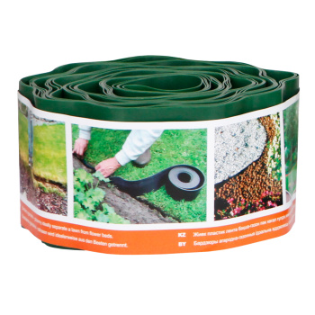 Бордюрная лента Садовая для грядок, клумб "гофра" пласт. выс.10см дл.9м Хаки.Б-10/9 (Протэкт) *1/4 Бордюрная лента Садовая для грядок, клумб "гофра" пласт. выс.10см дл.9м Хаки.Б-10/9 (Протэкт) *1/4