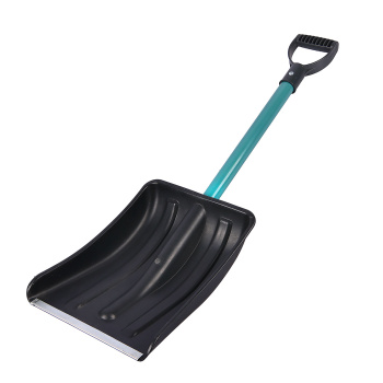 Лопата снегоуб пластик 280*370 автомобильная с алюм. черенком, V-ручкой  (Новгород)  *5