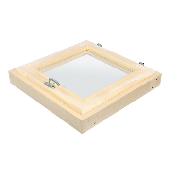 Форточка в парную, двойное стекло, 0,5Вх0,5Ш м с ручкой, затвором, петлями "Банные штучки"/1