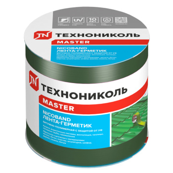 Лента-герметик 3х0.1 м ТехноНиколь Nicoband, самоклеящаяся, зеленый