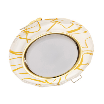 Светильник встраиваемый GX53 H4 Ecola Стекло Круг золото-золото на белом 38*12 FG53RNECH *10/30