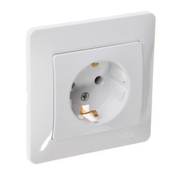 Розетка "Glossa" СП 1-мест. белая с/з GSL000142 *1/15/90