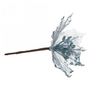 Украшение новогоднее Серпантин «Пуансеттия-Вуаль», 15 см, голубой