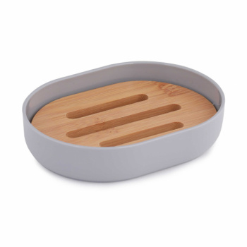 Мыльница "Бамбук" (серый)  пластик М8063  (ЗПИ "Альтернатива") *1/32