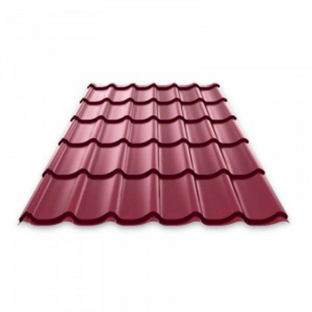 Металлочерепица "Монтеррей" В1190, 0,45 ВИШНЯ RAL3005 2950