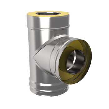 Тройник 90* d.120, нержавейка 0,5мм AISI 430   h=300мм GS *1/8