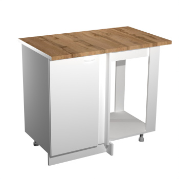 Шкаф напольный угловой 1000х850х600 мм BROZEX-WOOD Liberty, правый, с дверцей, белый