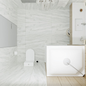 Кабина душевая 100*80*228 А Квадро ДН4 поддон прямоугольный низкий, стекло ПОЛОСЫ, ст.белая (8уп)