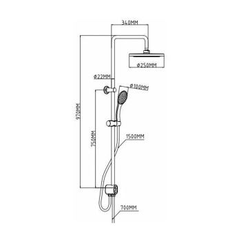 Душевая система ESKO ST1550 черная
