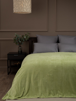 Плед 200*220см фланель жаккард кубики зеленый FF FNJq GR3 2022 15-0326 Absolute *1