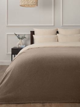 Плед 200*220см фланель жаккард  r-ромбики коричневый TF FNJL BR2 011/2022 Absolute *1