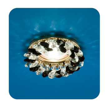 Светильник встраиваемый Venecia 51 04 71 декор.из огран.стекла MR16 основание зол, с черн. *1