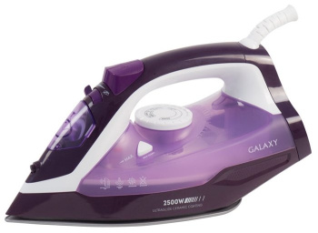 Утюг с отпар. 2500Вт GALAXY GL 6124 фиол. керам. подошва, пар.удар 230г/мин, антикапля *1