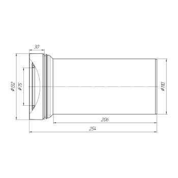 Муфта сливная д/унитаза прямая АНИ W1220 (труба фановая 250) *1/20