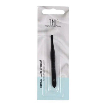 Пинцет узкий скошенный наконечник 8,5см чёрн блистер TNL