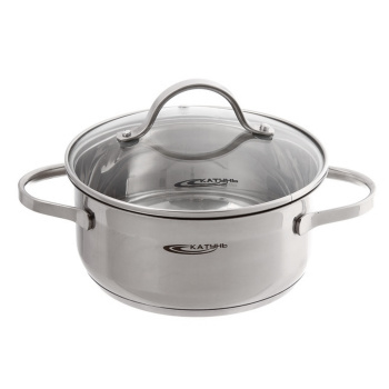 Кастрюля нерж. "Катунь" "Альта" 2,2л d18см термораспред. дно, Стекл. кр. KT-SET-005-22 *1/8 Кастрюля нерж. "Катунь" "Альта" 2,2л d18см термораспред. дно, Стекл. кр. KT-SET-005-22 *1/8