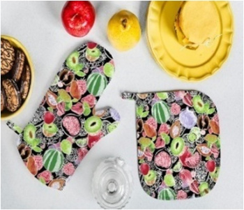 Варежка-прихватка 18*х8см Фруктовое ассорти хлопок Василиса *5