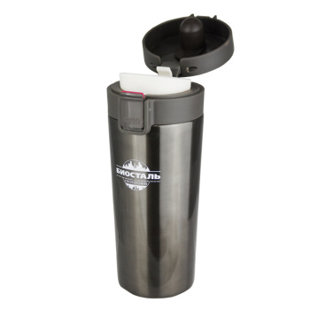 Термос нерж."Биосталь" 0,4л Узк.горло "вороненая сталь" NMT-400V "CROSSTOWN" *1/12