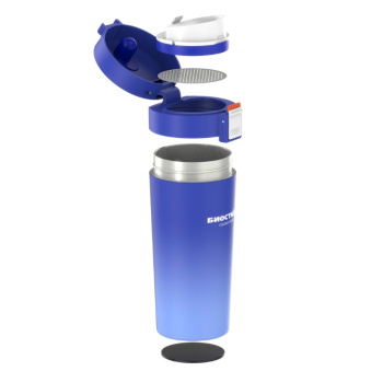 Термос для напитков Биосталь CROSSTOWN, 0.4 л,  с фильтром, небесная лазурь