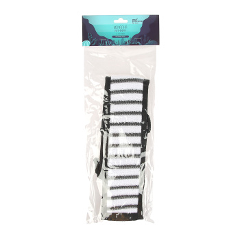 Мочалка для тела банная махровая 65х8см (80х8см с ручками) ЕВРОХАУС *12/125