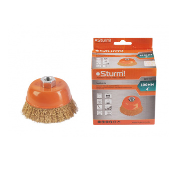 Щетка-насадка "чашка" для УШМ 100 мм STURM латунир. (арт. 5240103) *1/60