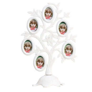 Фоторамка пластик на 6 фото 4,5х3 см "Дерево с плодами" белая 26,5х19,5х11 см 3930135