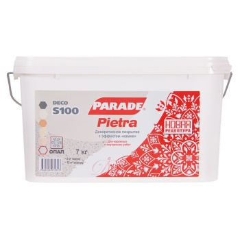 Покрытие акриловое декоративное Pietra S100 c эффектом камня опал 7 кг PARADE *1/96