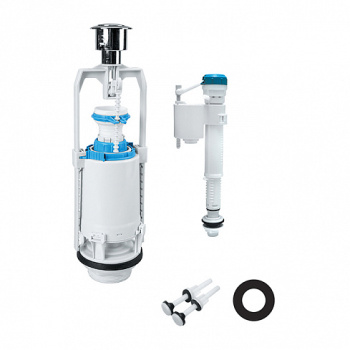 Арматура бачка IDDIS, двойная кнопка, хром