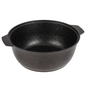 Кастрюля алюм. литая а/приг. Kukmara "Мраморная" темный "жаровня" 4,0л Стекл.кр. жмт42а (Кукмор)*1/4