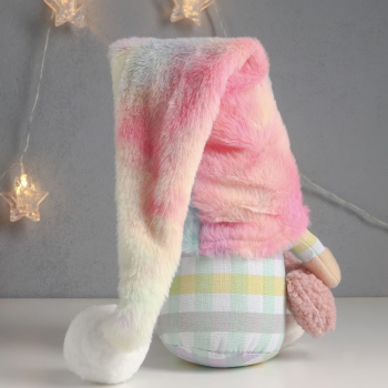 Кукла интерьерная "Гном в пижаме и тапочках, с игрушкой-зайкой" 57х13х13 см 7575258