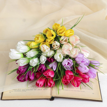 букет 32 см тюльпаны цвет микс 140054