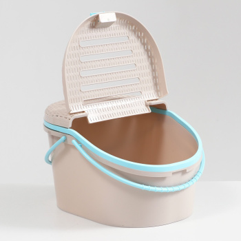 Переноска "Мур-мяу" для животных, пластик, серый 5084846