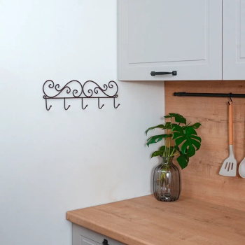 Вешалка настенная "Кружева 5" шир.402мм 5крючков Коричневый ВН 276 КОР ("ЗМИ")*1/10