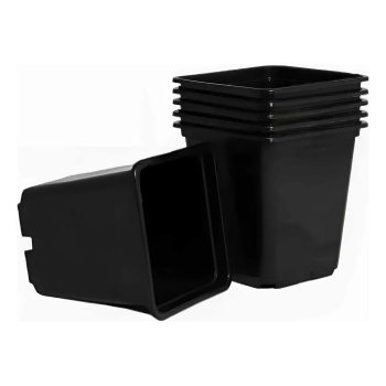 Набор горшков для рассады пластм. (0,5л *6шт) квадратный черный (Ангора)  *1/140 Набор горшков для рассады пластм. (0,5л *6шт) квадратный черный (Ангора)  *1/140