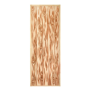 Дверь глухая из цельного массива "Озорной Дед"1,9х0,7м,липа Класс А,коробка из сосны "банные штучки"