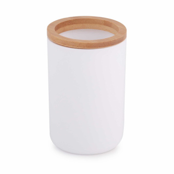 Стакан для зубных щеток "Бамбук" (белый)  пластик М8052  (ЗПИ "Альтернатива") *1/18