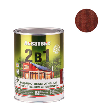 Защитно-декоративное покрытие 0.8 л для древесины АКВАТЕКС 2 в 1, алкидное, палисандр
