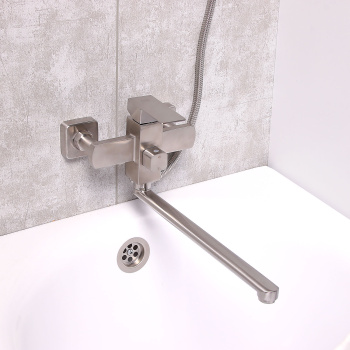 Смеситель универсальный "Potato" плоский излив с переключ. душа, нерж. сталь P22304S *1/10