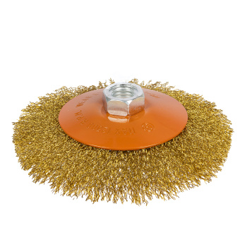 Щетка-насадка "колесо" М14 для УШМ 125 мм STURM латун.волн.пров. (арт.5240302) *1/45