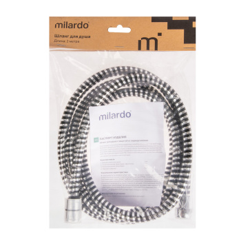 Шланг для душа 2м Milardo, хром глянцевый, ПВХ 230P200M19 *1/50