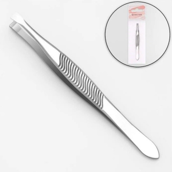 Пинцет №1 узкий прямой 8,5см сереб.пакет QF 1271207
