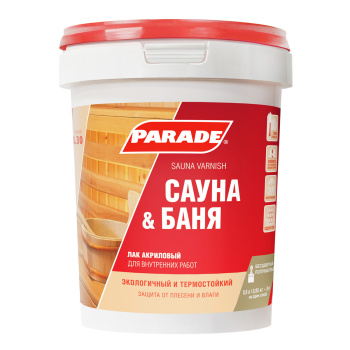 Лак акриловый для бань и саун 0,9 л PARADE L-30 *6/420
