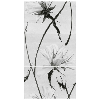 Панно из плитки Шахтинская плитка Картье, 400х750 мм, серый, 3 плитки