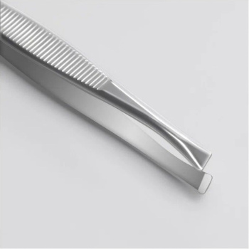 Пинцет узкий прямой наконечник 8,5см серебр TNL