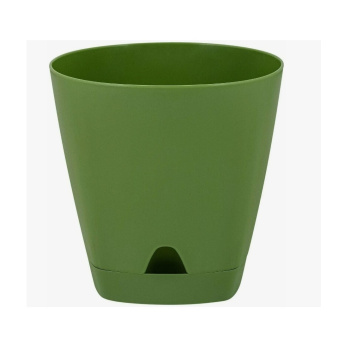 Кашпо пластм. "Amsterdam" 2,5л d верха 170мм h165мм прикор.полив Оливковый ING6200ОЛ *1/12