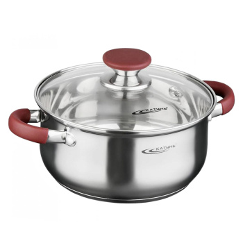 Кастрюля нерж. "Катунь" "Берта" 4,0л d22см термораспред. дно, Стекл. кр., силик.руч. КТ15-D-22*1/4 Кастрюля нерж. "Катунь" "Берта" 4,0л d22см термораспред. дно, Стекл. кр., силик.руч. КТ15-D-22*1/4