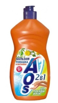Чист.ср-во д/посуды AOS 450г Бальзам Ромашка и Витамин Е (1114-3, 1501-3) (Казань) *20