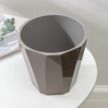 Кашпо пластм. "Палермо" 3,6л d верха 202мм h193мм со вставкой Корич-серое С317КСЕР ("Мартика") *1/16